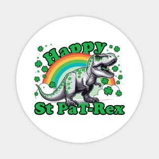 Kids Happy St PaT-Rex Dinosaur Saint Patrick's Day For Boys Girls Magnet